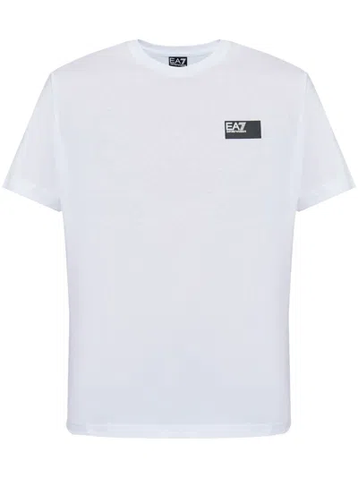 Ea7 Logo-print T-shirt In White