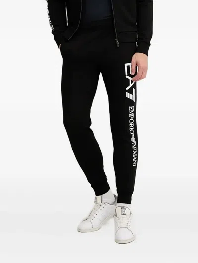 EA7 LOGO-PRINT TRACK PANTS