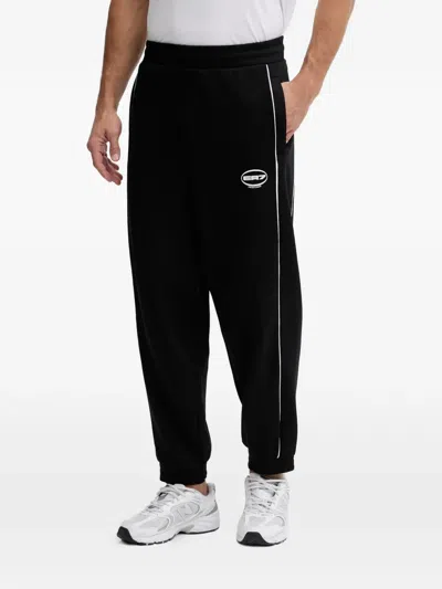 Ea7 Logo-print Track Pants In Black