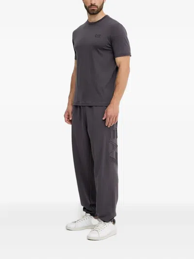 Ea7 Logo-print Track Pants In Gray