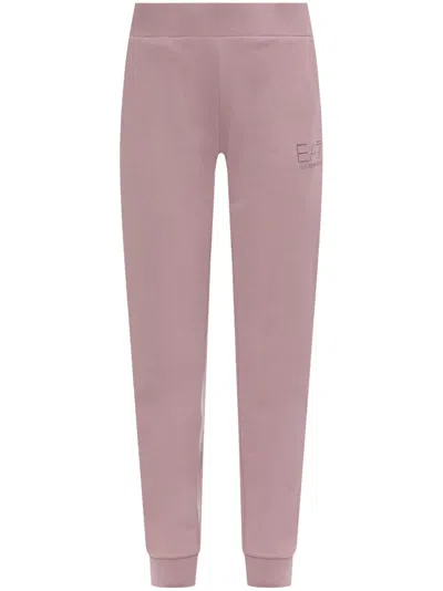 Ea7 Logo-print Track Pants In Pink