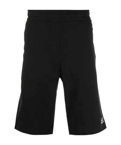 Ea7 Logo Print Track Shorts In Black
