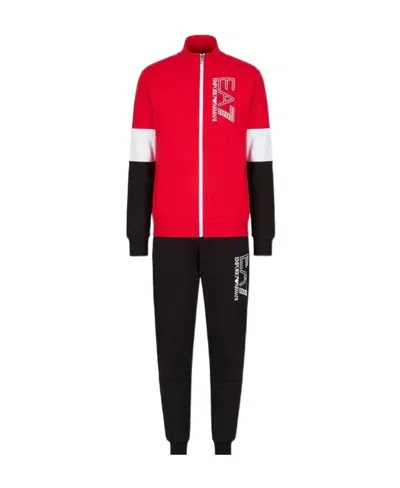 Ea7 Logo Print Track Suit Top In Black