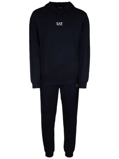 Ea7 Logo-print Tracksuit Set In Blue