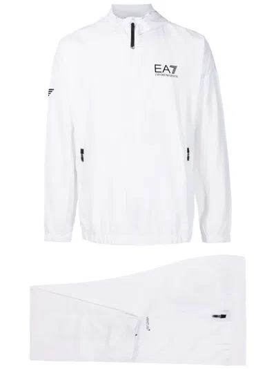 Ea7 Logo-print Tracksuit In White