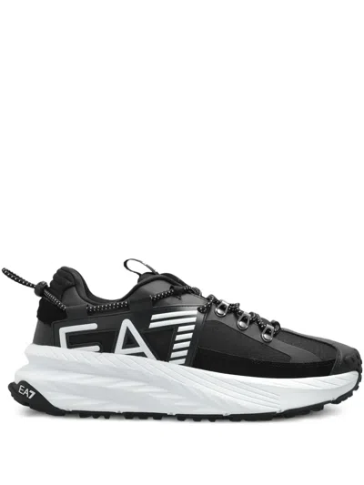 Ea7 Logo-print Trainers In Black