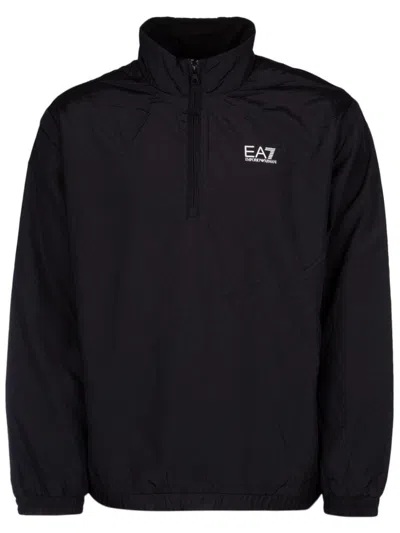 Ea7 Logo-print Windbreaker In Black