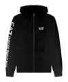 Ea7 Logo-print Zip-up Hoodie In Black
