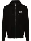 Ea7 Logo-print Zip-up Hoodie In Black