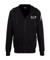 Ea7 Logo-print Zip-up Hoodie In Black