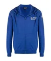Ea7 Logo-print Zip-up Hoodie In Blue