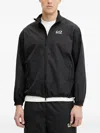 Ea7 Logo-print Zip-up Jacket In Black