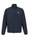 Ea7 Logo-print Zip-up Sweatshirt In Blue
