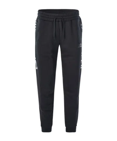 Ea7 Logo Printed Casual Sports Pants In Black