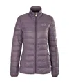 Ea7 Logo Printed Down Jacket In Gray