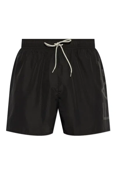 Ea7 Logo Printed Drawstring Swim Shorts