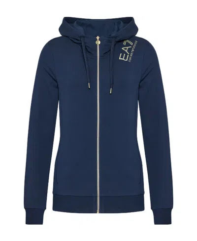 EA7 LOGO PRINTED HOODED CASUAL JACKET