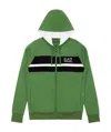 Ea7 Logo Printed Hooded Casual Jacket In Green