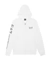 Ea7 Logo Printed Hooded Casual Jacket In White