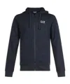 Ea7 Logo-printed Hooded Hoodie In Black