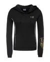 Ea7 Logo Printed Hooded Sweater In Black