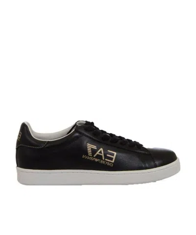 Ea7 Logo Printed Leisure Sports Shoes In Black