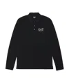 Ea7 Logo Printed Polo Shirt In Black
