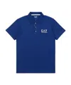 Ea7 Logo Printed Polo Shirt In Blue