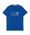 Ea7 Logo Printed Round Collar T-shirt In Blue