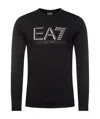 Ea7 Logo Printed Round-neck Pullover In Black