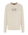 Ea7 Logo Printed Round Neck Sweater In White