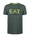 Ea7 Logo Printed Short Sleeved T-shirt In Green