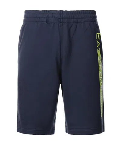 Ea7 Logo Printed Shorts In Black