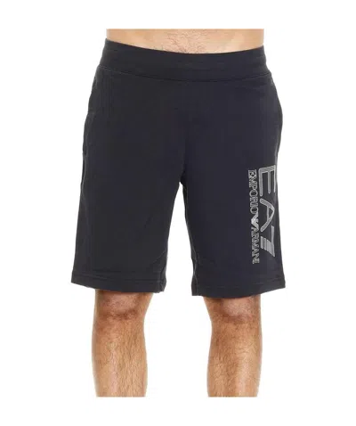 Ea7 Logo Printed Shorts In Black