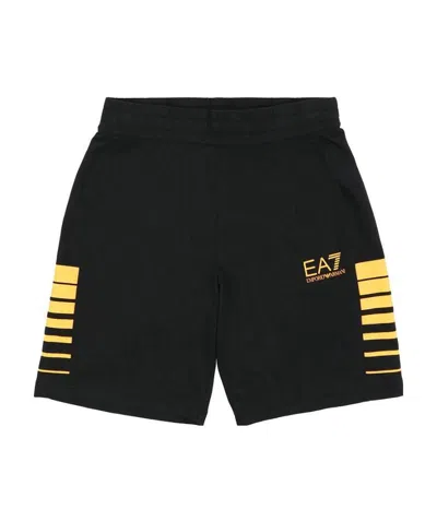 Ea7 Logo Printed Shorts In Black