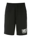 Ea7 Logo Printed Shorts In Black