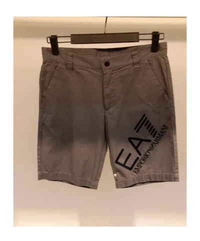 Ea7 Logo Printed Shorts In Brown