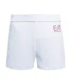 Ea7 Logo Printed Shorts In White