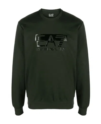 Ea7 Logo Printed Sweater In Black