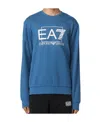 Ea7 Logo Printed Sweater In Blue