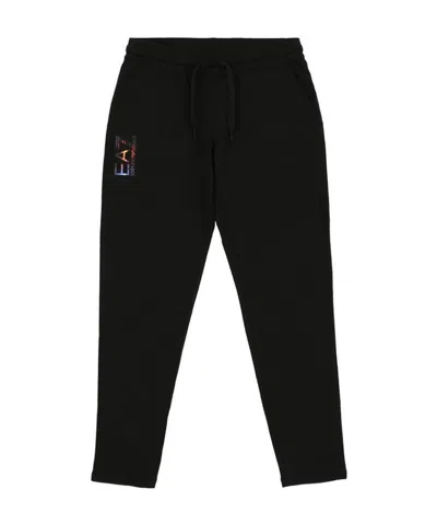 Ea7 Logo Printed Sweatpants In Black