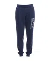 Ea7 Logo Printed Sweatpants In Blue