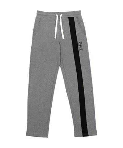 Ea7 Logo Printed Sweatpants In Gray