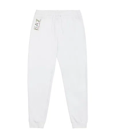 Ea7 Logo Printed Sweatpants In White