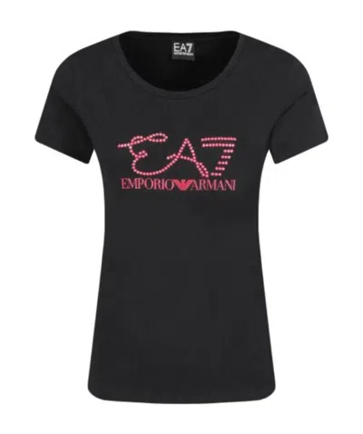 Ea7 Logo Printed T-shirt In Black