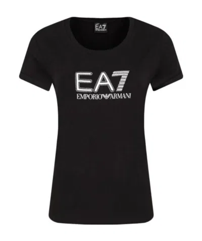 Ea7 Logo Printed T-shirt In Black