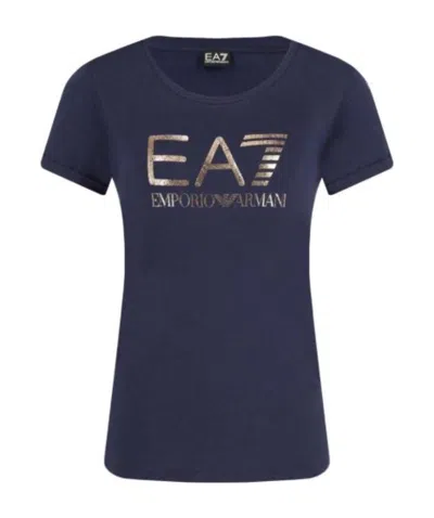 Ea7 Logo Printed T-shirt In Black
