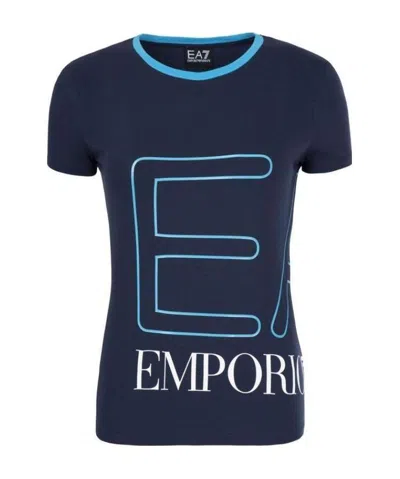 Ea7 Logo Printed T-shirt In Black