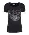 Ea7 Logo Printed T-shirt In Black
