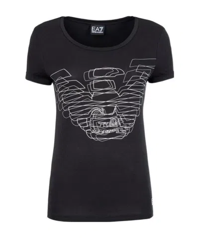 Ea7 Logo Printed T-shirt In Black